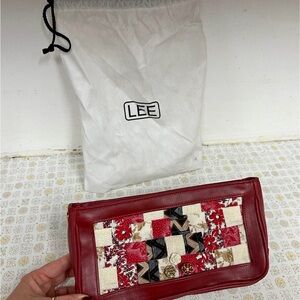 Lee Red and Black Patchwork Clutch